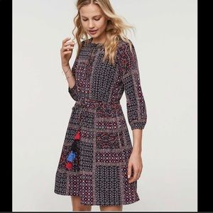 *Host Pick* Loft patchwork tassel belt dress